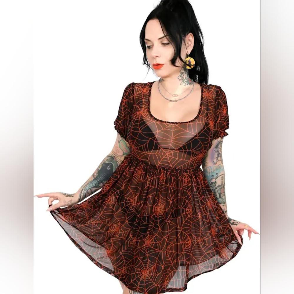 Foxblood Spider Web Dress XL